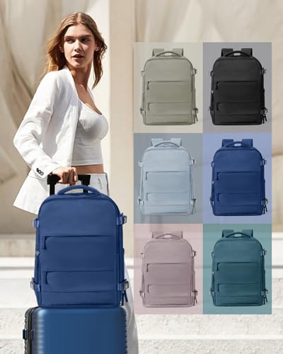 Image of coowoz Travel Backpack for Women Man Carry On Backpack Mochila de Viaje Waterproof Teacher Personal Item Backpacks Travel Bag Essentials Rucksack Airplane Accessories Must Haves Royal Blue