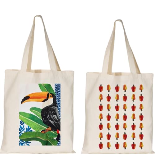 Bolsa Ecológica 'BRASIL' - 100% algodão(CAJU + TUCANO)