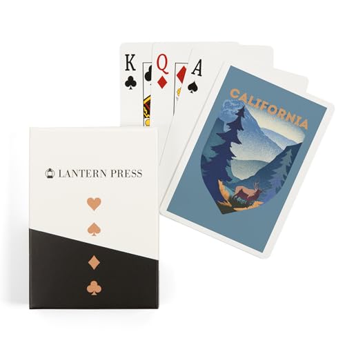 Lantern Press naipes póker escena Elk montaña