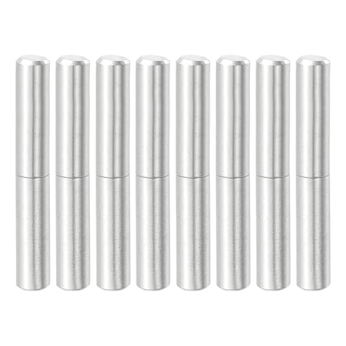 QUARKZMAN 8Pcs 1-9/16' x 1/4' (LxD) Bisagras De Barril Desmontables Soldables De Acero Inoxidable Para Puerta Batiente De Reja Metalica Cuesta De Remolque, Plateado