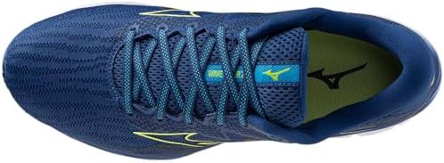 Mizuno Men's Wave Rider 27 Running Shoe, Navy Peony/Sharp Green, 10.5 | Image 3