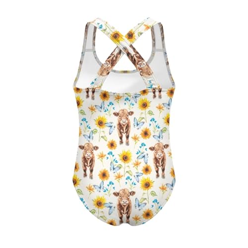 Image of Girls One Piece Swimsuits Axolotl Cross Back Swimwear Beach Summer Quick Dry Beach Bathing Suit