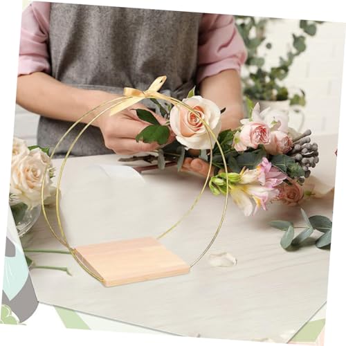 Aro centro de mesa de metal y madera estable Ipetboom floral para decoración de bodas 6