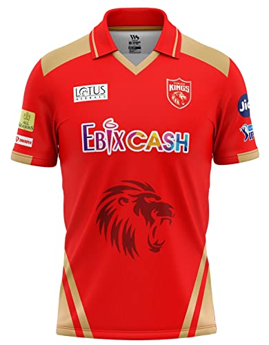 Punjab Kings Player IPL Replica Cricket Jersey 2022 (PK 2022 IPL Jersey) (X-Small - 36 Inches)