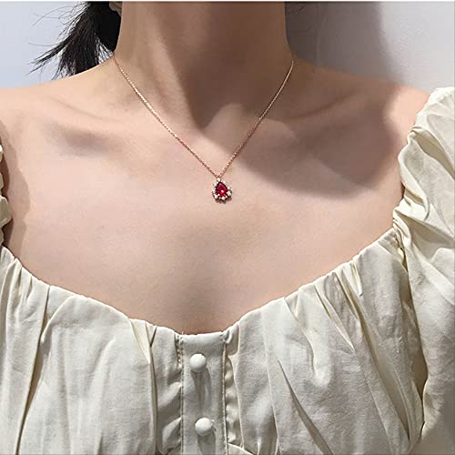 Pendentif rubis goutte d'eau en argent 925, un bijou d'exception raffiné