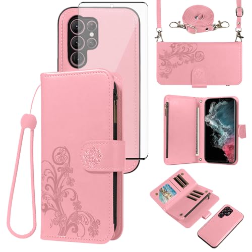 Coque Samsung S22 Ultra antichoc portefeuille zippé anti-rayure