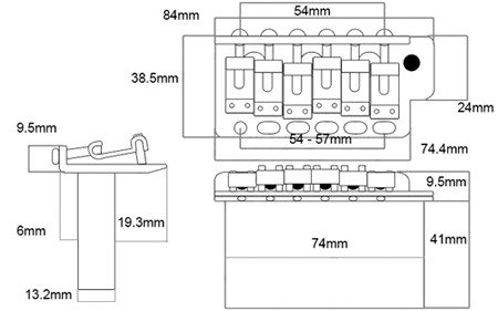 Wilkinson 5+1 Hole Steel Block Tremolo Chrome