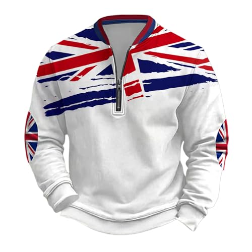 Sweatshirt de golf homme col V rouge en taille plus avec fermeture éclair intégrale