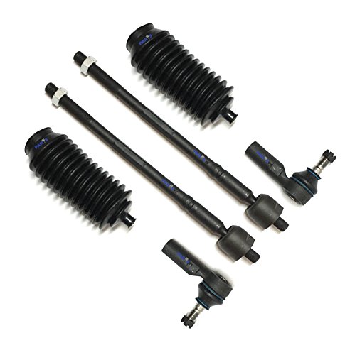 6 Pcs Steering Kit Inner & Outer Tie Rod Ends Plus Rack & Pinion Boots Bellow #TOP1