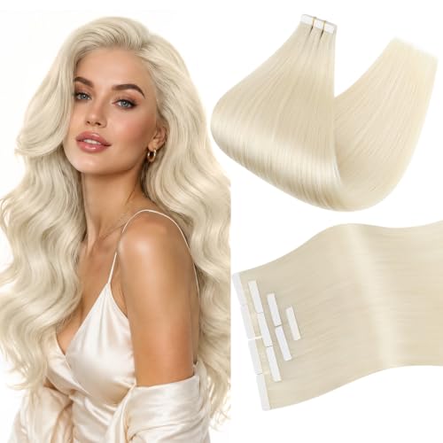 Ve Sunny Tape in Hair Extensions Human Hair Bleach Blonde Straight Remy