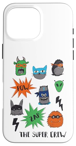 スーパーヒーロー モンスター クルー アニマル コミック マスク おもちゃ パーティー キッズ スマホケース iPhone 16 Pro Max 用