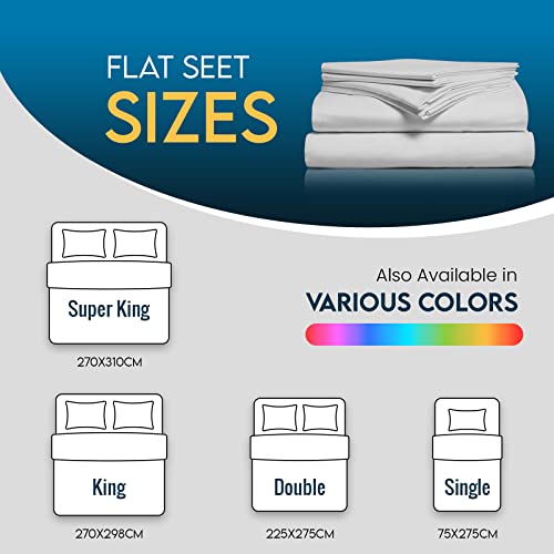 Linens World Egyptian Cotton Flat Sheets Breathable, Anti Wrinkle - Image 4