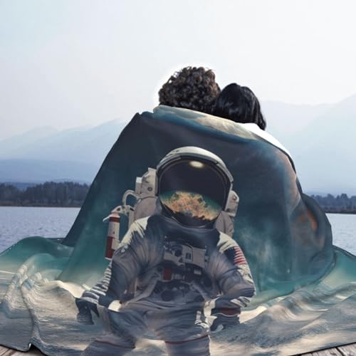 Couverture en micro polaire astronaute contre le froid jeté de canapé chaud - 6