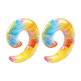 BIG GAUGES Pair of Acrylic 00 g 10 mm Taper Spiral Colorful Fancy Flower Piercing Jewelry Ear...