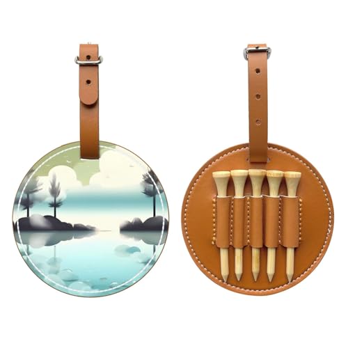 WXXWXD Tranquil Lakes Printed Golf Tee Storage Bag - Portable Storage, Easily Organize Tees