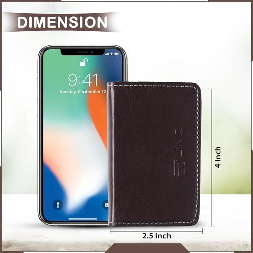 Image of JnD Notebook Card Holder Wallet - Slim, Multi-Functional, Premium Leather, RFID Blocking, Secure Closure, Compact, Durable, Stylish (Brown)