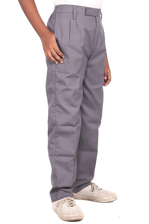Image of Boys School Uniform Trousers, Regular Fit, Elastic Waist