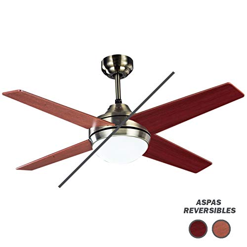 OEM SYSTEMS COMPANY Ventilateur de Plafond avec lumière Cuir/cerezo-nogal Série Eolo