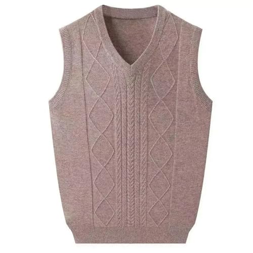 Men's Cable Knit Sweater Vest V-Neck Solid Color Sleeveless Pullover Outwear Tops3
