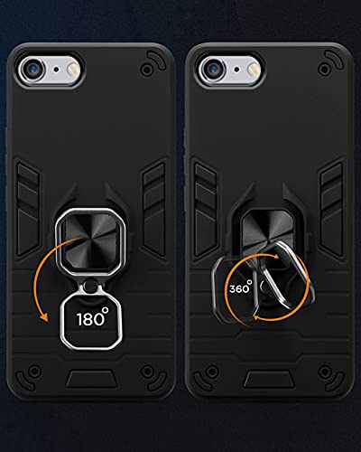 Image of Pikkme D5 Tough Armor Bumper Back Cover Case for iPhone 6 Plus,iPhone 6 Plus |Ring Holder & Kickstand in-Built (Black)