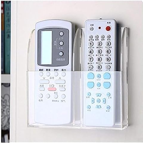 APSOONSELL Remote Control Holder Organizer Wall Mount Acrylic Tidy for Air Conditioner, TV box, Stereo, 2 Slots Cover
