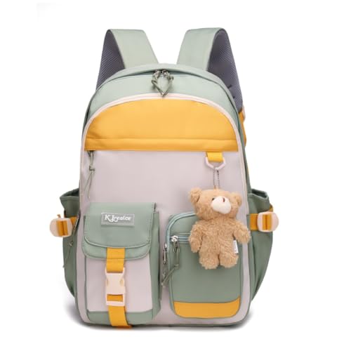 Mochila Escolar Grande Unissex Coreana/Japonesa Bolso Secreto Impermeável Mochila Feminina Grande (Verde (6602))