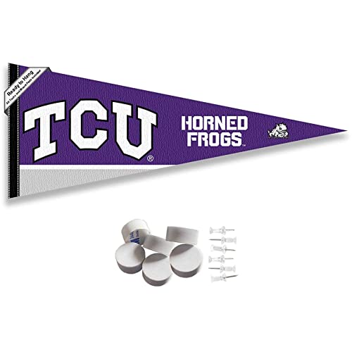 College Flags & Banners Co. Texas Christian Horned Frogs Pennant Flag and Wall Tack Mount Pads