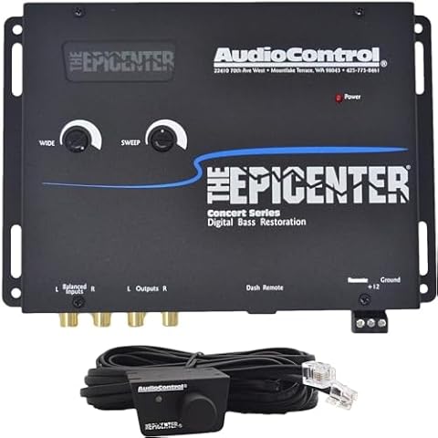 Digital Bass Restoration Kit - Epicenter Processor with 3ft. & 17ft. Oxygen Free RCA Cables - Boosted Bass Performance, Remote Bass Control Cover