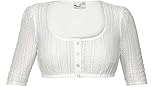 MarJo Dirndlbluse Candia Creme oder weiß Spitze runder Ausschnitt (halbarm Creme, 42)