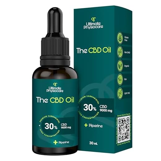 ULTIMATE PHYSIOCARE Aceite CBD 30% 9000mg Cannabidiol 30ml The CBD Oil | Aceite de cannabis. Formulado con Aceite de cáñamo, MCT (coco) y piperina.