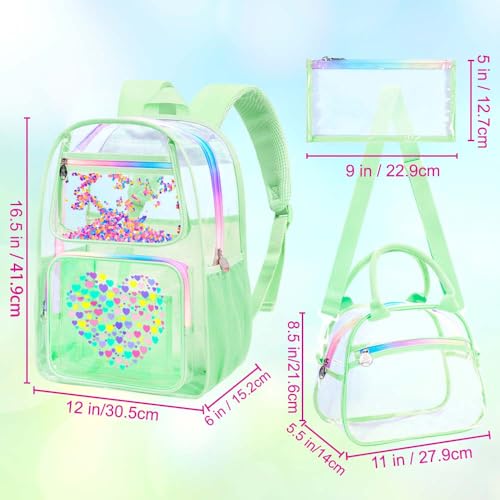 Image of AGSDON Clear Backpack, Heavy Duty Transparent Bookbag, See Through PVC Backpacks for Women Men