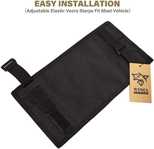 Wynex Molle Visor Panel Organizer, Tactical Car Sun Visor Cover Molle Webbing Compatible Vehicle Visor Storage Holder Pouch (Black)