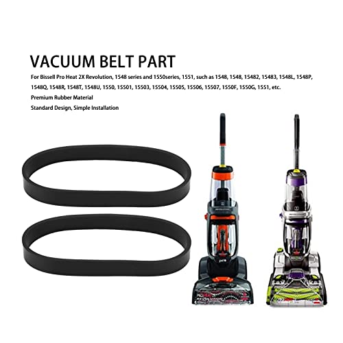Eujgoov Langlebiges Gummi-Vakuumband-Zubehör für Bissell Pro Heat 2X Revolution Vacuum, 2 Stück 1606428 Ersatzriemen