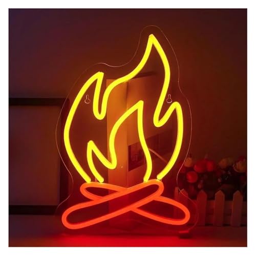 Enseignes au néon d'art suspendues LED flamme 25cmx36cm pour anniversaire