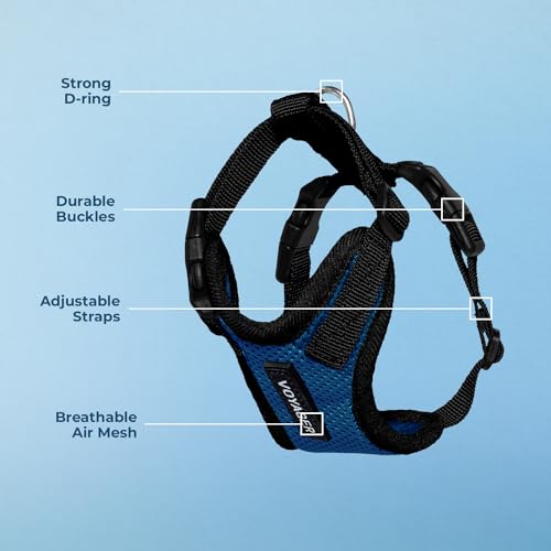 Image of Voyager Step-in Pet Harness - All Weather Mesh, Adjustable Step in Harness for Cats and Dogs by Best Pet Supplies - Royal Blue /Black Trim, L