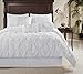 Chezmoi Collection Sydney Queen Size Comforter Set - 7-Piece Pintuck Bedding - White, Elegant Lightweight Pinch Pleat Comforter with Decorative Pillows Bed Set for All Season