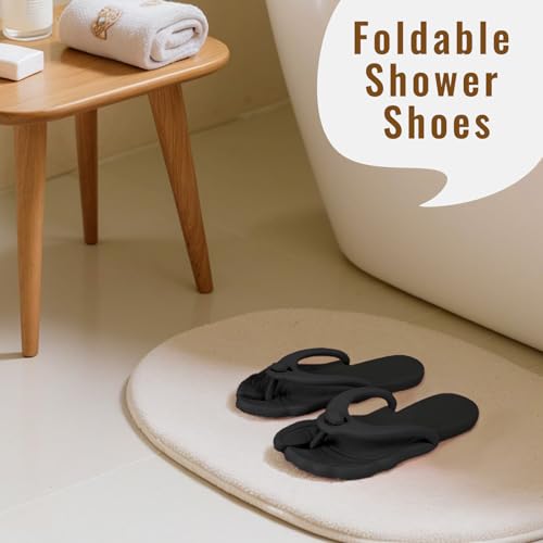 ZOORON Flip Flops for Women Men Shower Shoes Foldable Beach Sandals Travel Slippers for Women Lightweight Non-Slip Quick Drying4
