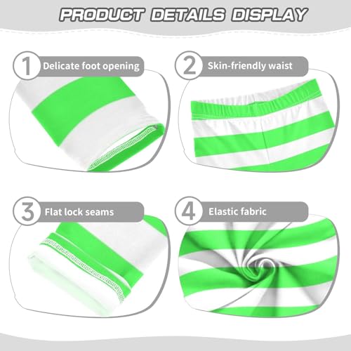 DOMIKING Neon Green Girl's Leggings Pants Kids' Yoga Pants Stretchy Running Tights 4 Years3