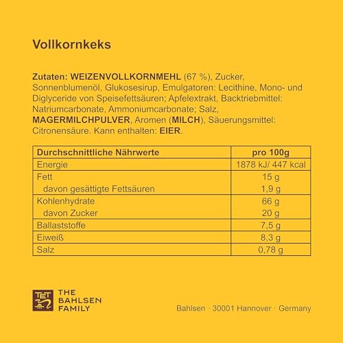 LEIBNIZ Vollkornkeks, 200 g, knusprige Kekse aus 100 % Vollkornmehl (1 x 200 g)