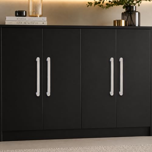 Image of Atom 7.5 Inches Cabinet Door Handle | for Office Drawer Cupboard Almirah Kitchen Wardrobe Doors Pull Handles | Silver Satin Finish (Set of 10, CH-241)