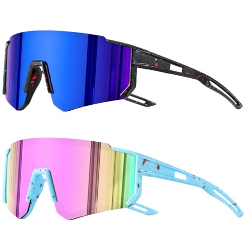 Beread Lot de 2 lunettes de soleil polarisées pour enfants - Protection UV400 - Pour garçons et filles - Pour cyclisme, course à pied (C)