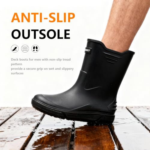 Image of Waterproof Rain Boots for Women & Men Non-Slip Slip On Garden Outdoor Shoes | Fishing Shoes for Men,Easy to Clean, Suitable for Farming and Commuting