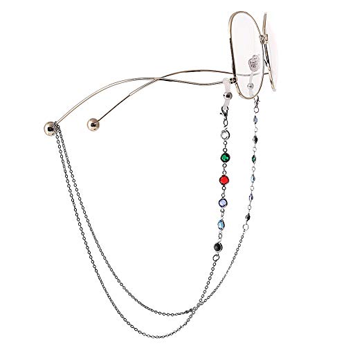 Neborn Gema para la moda Cadenas para gafas Gafas Gafas de lectura Cordones Gafas Correa Cordones (Plata)