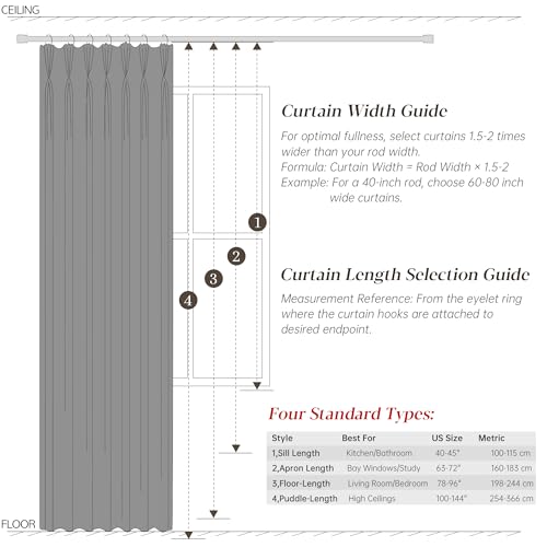 Pinch Pleated Linen Curtains 96 Inches Long 2 Panels for Living Room Bedroom Light Filtering Curtain Memory Shape Trained Pinch Pleat Thick Linen Drapes Back Tab with Hooks Clip Rings Taupe by COMON HOME - Image 9