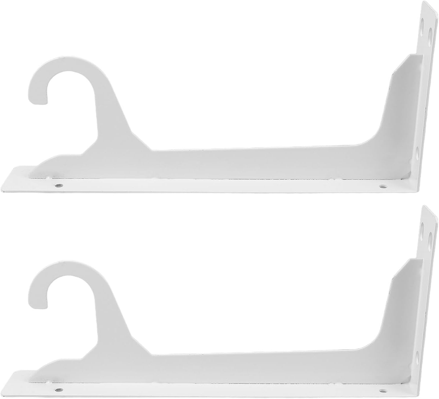 Alipis Heavy Duty Closet Rod Bracket with Hook, Wall Mounted Closet Shelf Support, 12-inch White Steel Rod Holder for Bedroom and Bathroom Storage, 2pcs