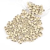 Vlasy 200 Stück Nanoringe Mit Silikon 3,0mm Nano Ringe Perlen Microringe für Haarverlängerungen (Blond)