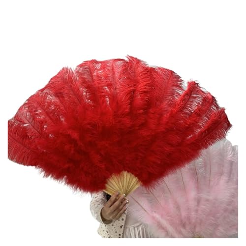 Abanico de plumas grande de 100 cm amarillo para aliviar el calor 3