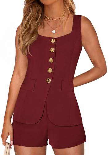 PRETTYGARDEN Womens 2 Piece Matching Sets 2026 Fashion Suit Vest