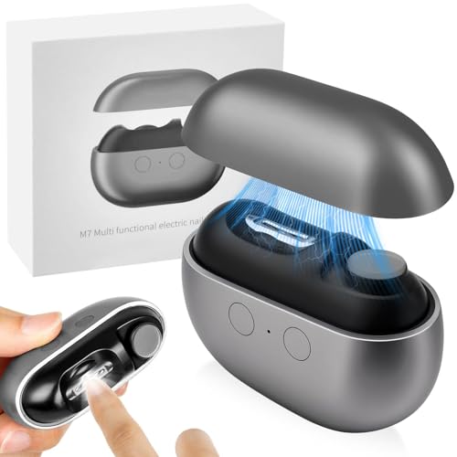 Tagliaunghie Elettrico 3-in-1 con Luce LED, Tagliaunghie Intelligente per Unghie Spesse, Elettrico Ricaricabile Automatico per Anziani/Bambini/Adulti