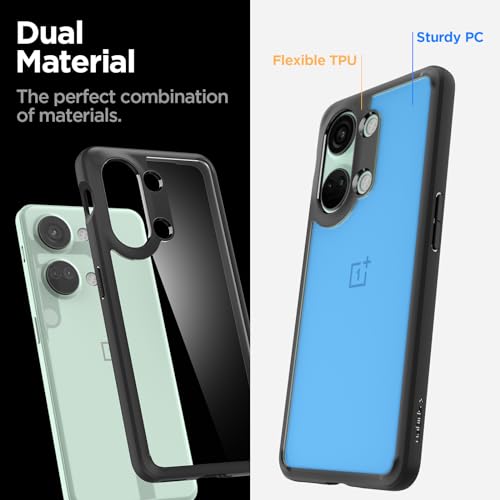Image of Spigen Ultra Hybrid | OnePlus Nord 3 5G Case [Transparent] [Black Bumper] OnePlus Nord 3 5G Back Cover | TPU+PC - Matte Black